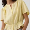 Kort peplum-top i bomullsgasbind