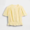 Kort peplum-top i bomullsgasbind