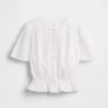 Kort peplum-top i bomullsgasbind