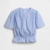 Kort peplum-top med knapper foran
