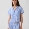 Kort pyjamas-skjorte i poplin
