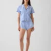 Kort pyjamas-skjorte i poplin