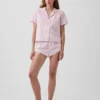 Kort pyjamas-skjorte i poplin
