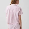 Kort pyjamas-skjorte i poplin