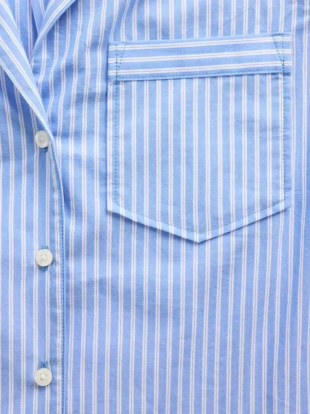 Kort pyjamas-skjorte i poplin