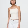 Kort ribbestrikket tank-top