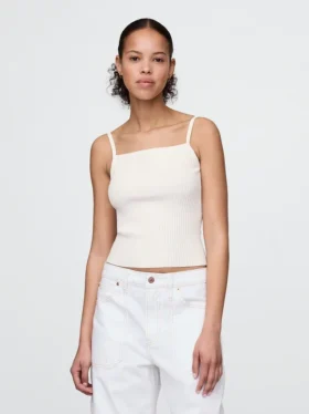 Kort ribbestrikket tank-top