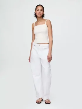 Kort ribbestrikket tank-top