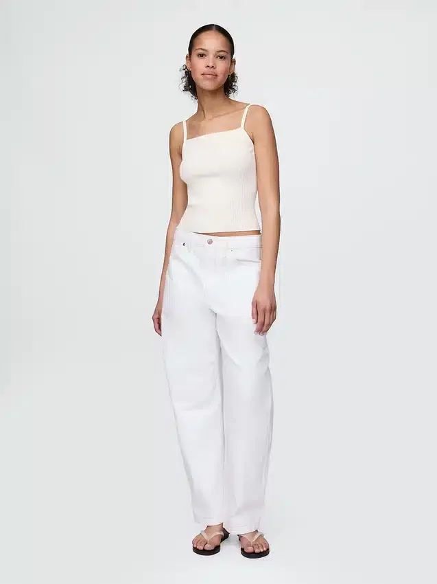 Kort ribbestrikket tank-top