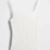 Kort ribbestrikket tank-top