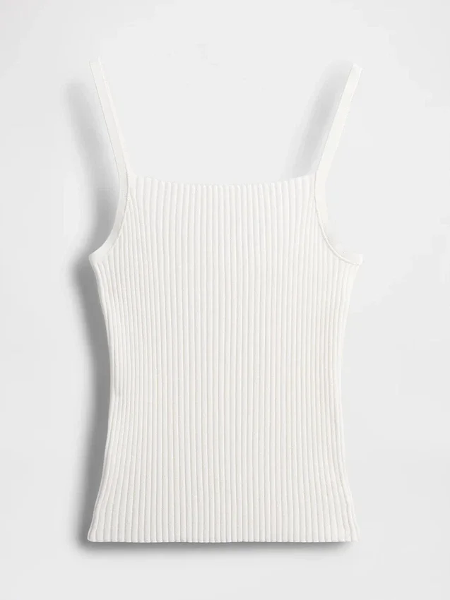 Kort ribbestrikket tank-top