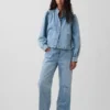 Kort swingjakke i denim