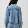 Kort swingjakke i denim