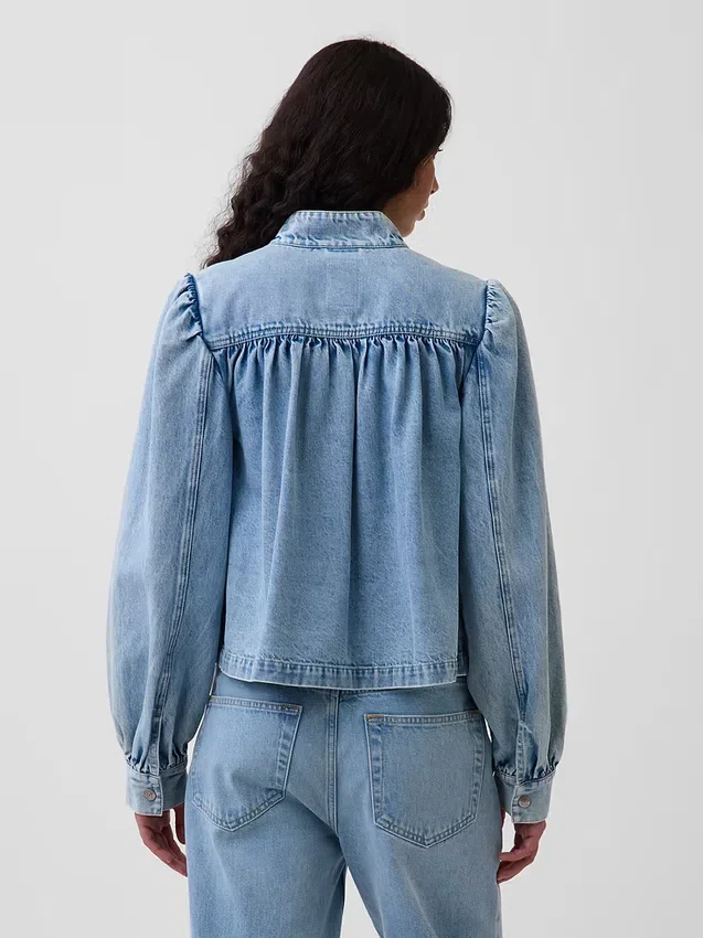 Kort swingjakke i denim