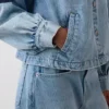 Kort swingjakke i denim