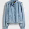 Kort swingjakke i denim