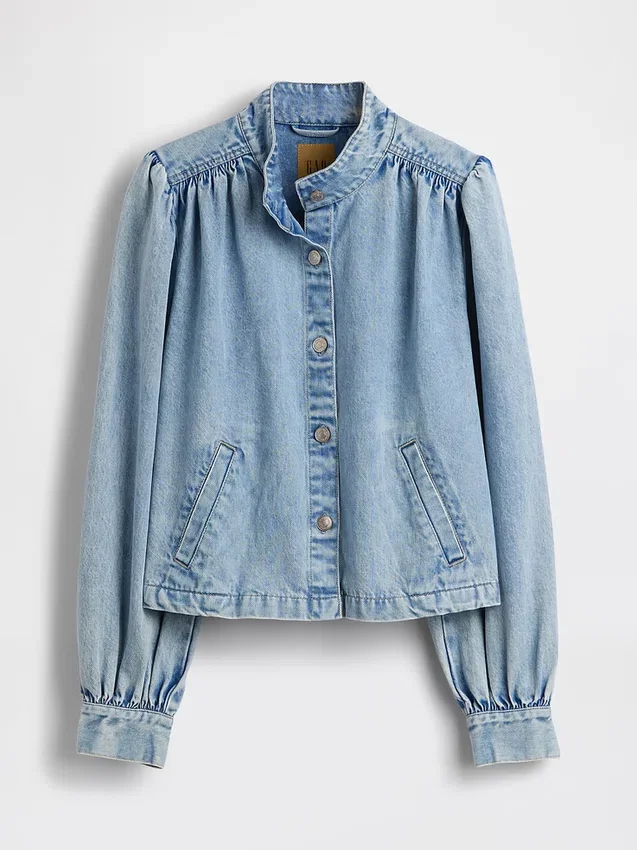 Kort swingjakke i denim