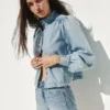 Kort swingjakke i denim
