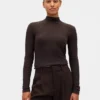 Kort turtleneck med pointelle-ribb