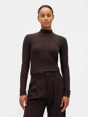 Kort turtleneck med pointelle-ribb