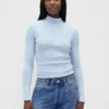 Kort turtleneck med pointelle-ribb