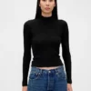 Kort turtleneck med pointelle-ribb