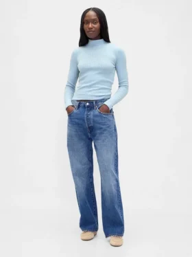 Kort turtleneck med pointelle-ribb