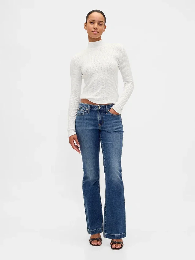 Kort turtleneck med pointelle-ribb