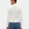 Kort turtleneck med pointelle-ribb