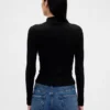 Kort turtleneck med pointelle-ribb