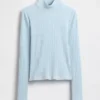 Kort turtleneck med pointelle-ribb