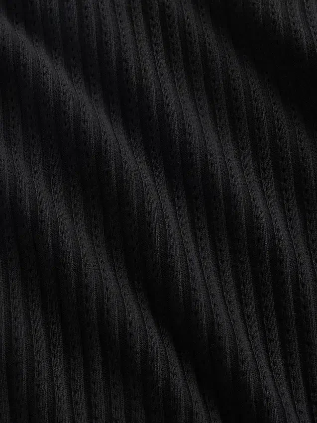 Kort turtleneck med pointelle-ribb
