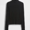 Kort turtleneck med pointelle-ribb