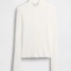 Kort turtleneck med pointelle-ribb