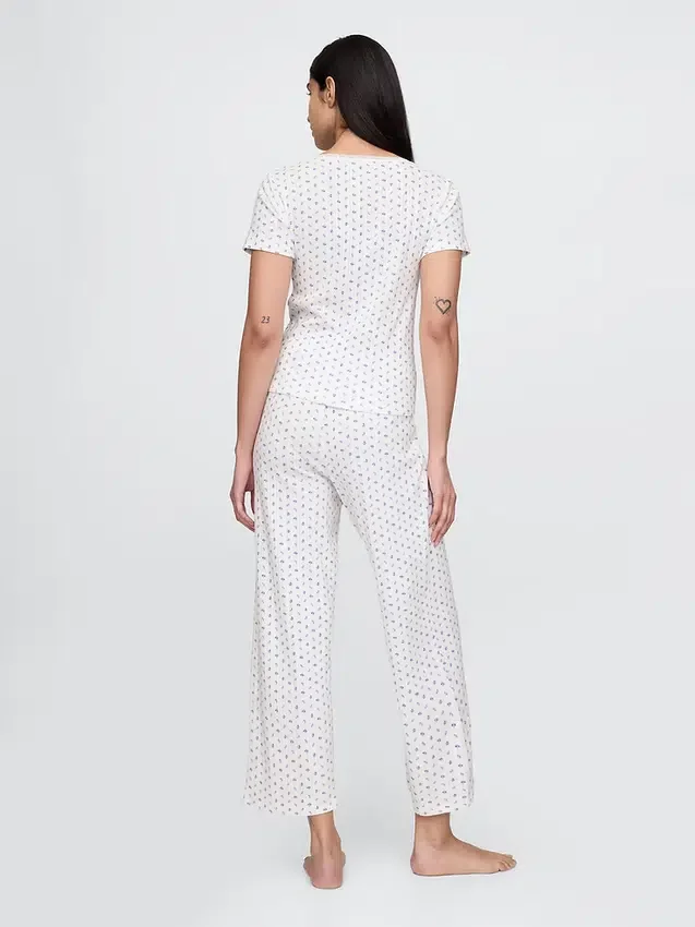 Korte pyjamasbukser i pointelle