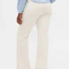Lang og slank bukser i kordfløyel med lav midje