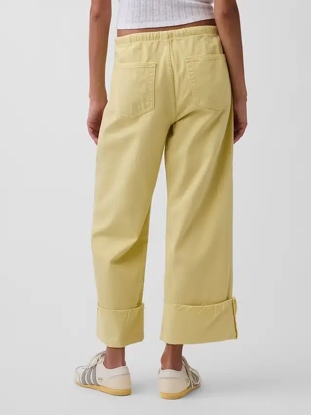 Lav midje, ultramyke, løse «90-talls»-Jeans i kort modell
