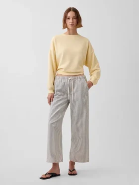 Lavt liv, løse, korte Jeans med striper i 90-tallsstil