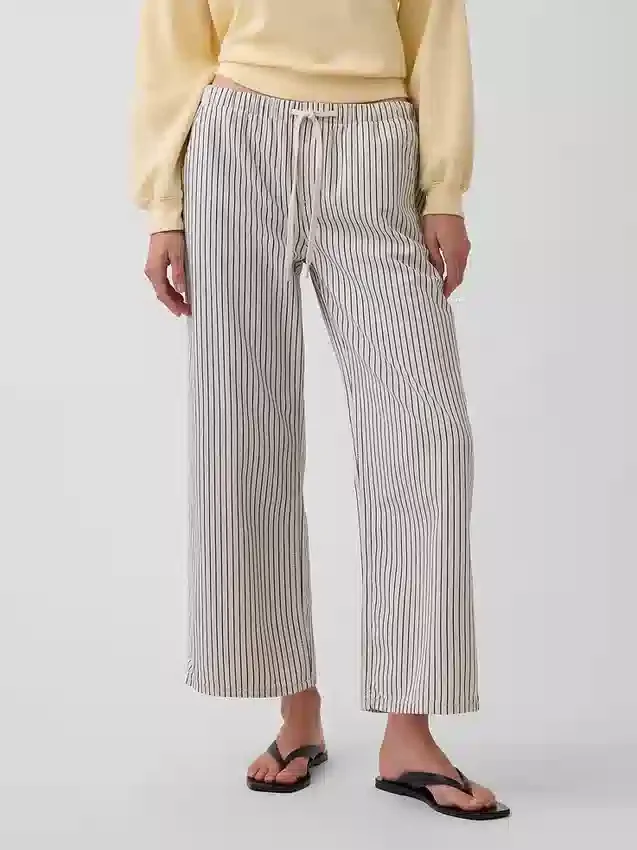 Lavt liv, løse, korte Jeans med striper i 90-tallsstil