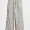 Lavt liv, løse, korte Jeans med striper i 90-tallsstil