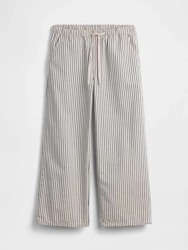 Lavt liv, løse, korte Jeans med striper i 90-tallsstil