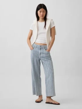 Lavt sittende, avslappet cropped-Jeans