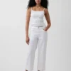 Lavt sittende, avslappet cropped-Jeans