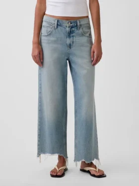 Lavt sittende, avslappet cropped-Jeans