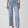 Lavt sittende, avslappet cropped-Jeans