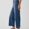 Lavt sittende, avslappet cropped-Jeans