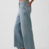 Lavt sittende, avslappet cropped-Jeans