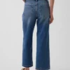 Lavt sittende, avslappet cropped-Jeans