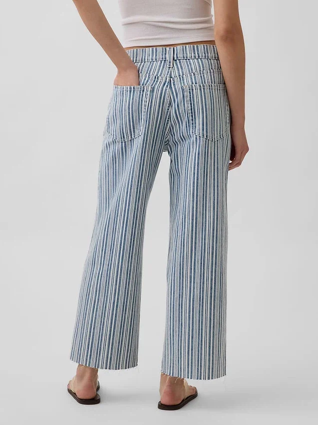Lavt sittende, avslappet cropped-Jeans