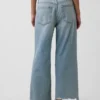 Lavt sittende, avslappet cropped-Jeans